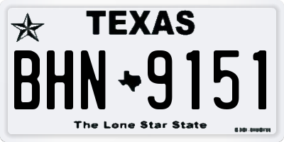 TX license plate BHN9151