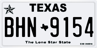 TX license plate BHN9154