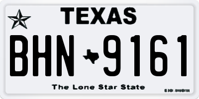 TX license plate BHN9161