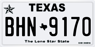 TX license plate BHN9170