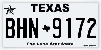TX license plate BHN9172