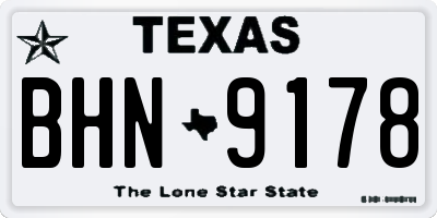 TX license plate BHN9178