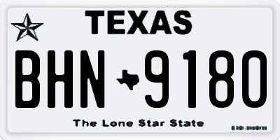 TX license plate BHN9180