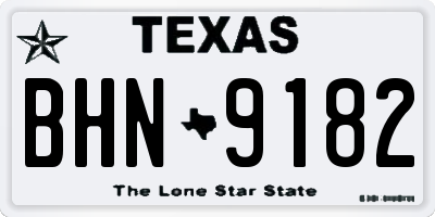 TX license plate BHN9182