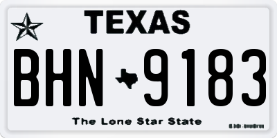 TX license plate BHN9183
