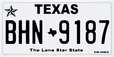 TX license plate BHN9187