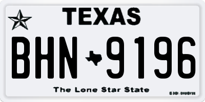 TX license plate BHN9196