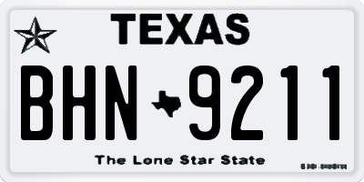 TX license plate BHN9211
