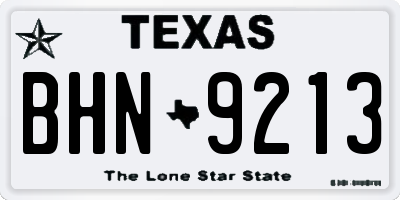 TX license plate BHN9213