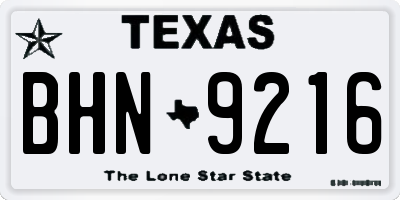 TX license plate BHN9216