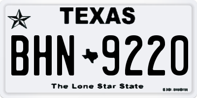 TX license plate BHN9220
