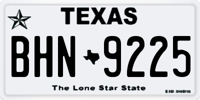 TX license plate BHN9225
