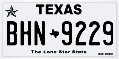TX license plate BHN9229