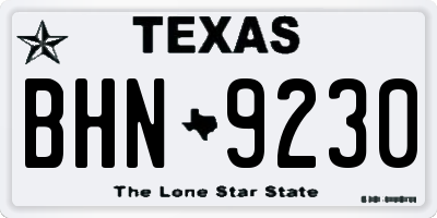 TX license plate BHN9230