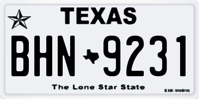 TX license plate BHN9231