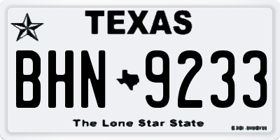 TX license plate BHN9233