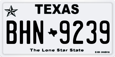 TX license plate BHN9239