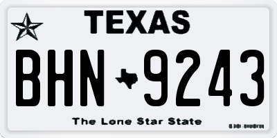 TX license plate BHN9243