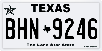 TX license plate BHN9246