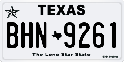 TX license plate BHN9261