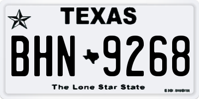 TX license plate BHN9268