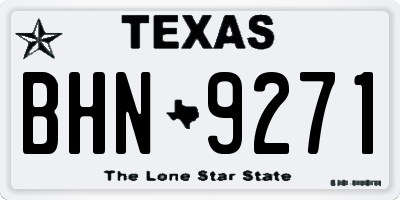 TX license plate BHN9271