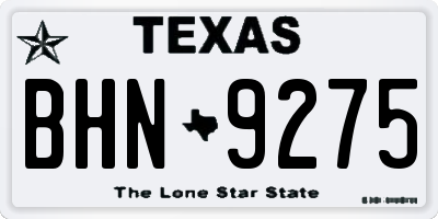 TX license plate BHN9275