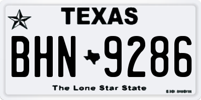 TX license plate BHN9286