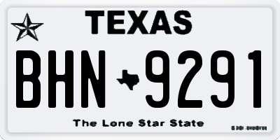 TX license plate BHN9291