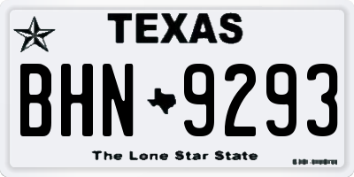 TX license plate BHN9293