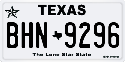 TX license plate BHN9296