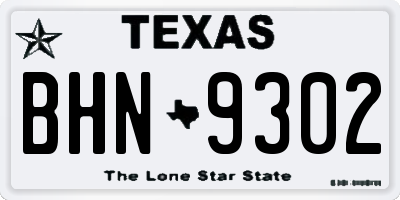 TX license plate BHN9302