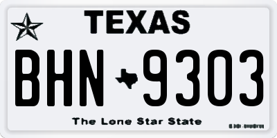 TX license plate BHN9303
