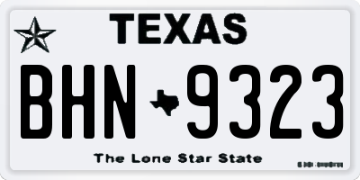 TX license plate BHN9323