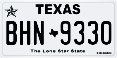 TX license plate BHN9330