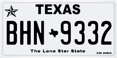 TX license plate BHN9332