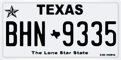 TX license plate BHN9335