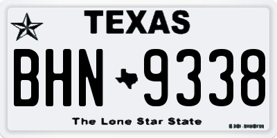 TX license plate BHN9338