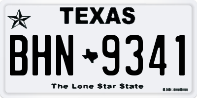 TX license plate BHN9341