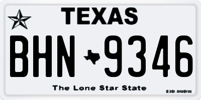 TX license plate BHN9346