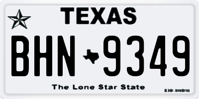 TX license plate BHN9349