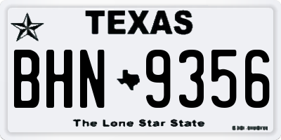 TX license plate BHN9356