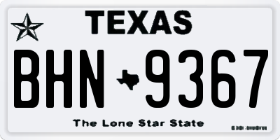 TX license plate BHN9367
