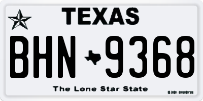 TX license plate BHN9368