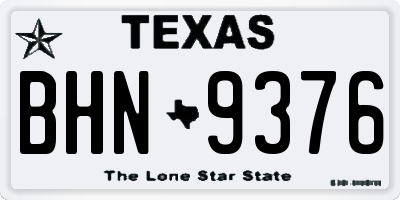 TX license plate BHN9376