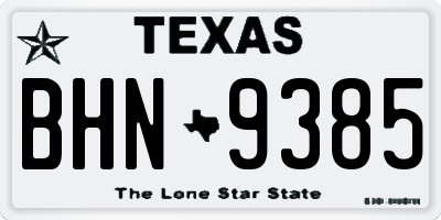 TX license plate BHN9385