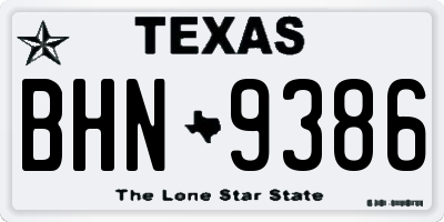 TX license plate BHN9386
