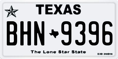 TX license plate BHN9396