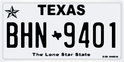 TX license plate BHN9401