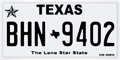 TX license plate BHN9402